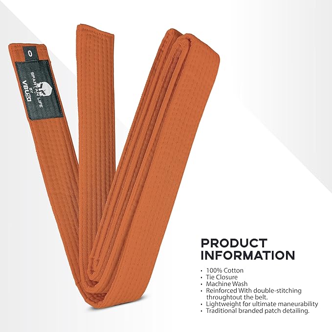 Karate Belt, All-Purpose Martial Arts Belt, Judo, Taekwondo Belt, Durable MMA Color Rank TKD Belt Size 0-6.-StrideForce Fitness