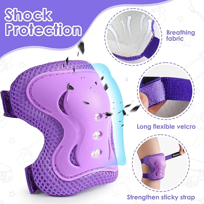 BOSONER Kids/Youth Knee Pad Elbow Pads Guards Protective Gear Set for Roller Skates Cycling BMX Bike Skateboard Inline Skatings Scooter Riding Sports-StrideForce Fitness