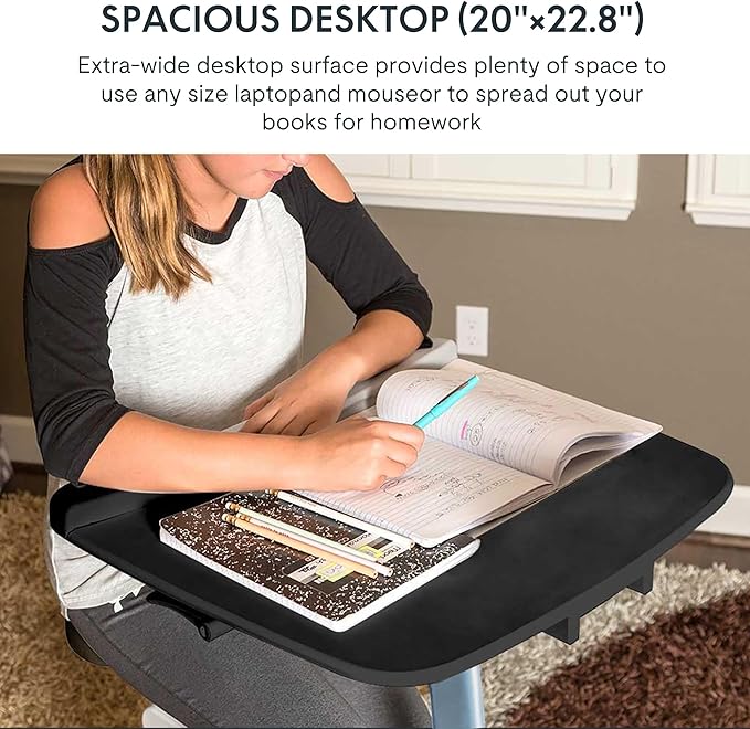 FLEXISPOT Exercise Bike with 2D Desktop, Space Saving Under Desk Bike with Removable Desk, Stationary Bikes Indoor Bikes with 300LBS Heavy Duty 8-Level Resistance Flywheel Optional LCD, V9PRO/V9MAX-StrideForce Fitness