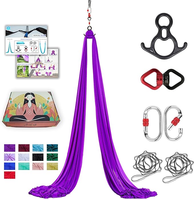 Aerial Silks 11 Yards Aerial Silks For Home Aerial Yoga Swing Aerial Yoga Hammock Swing Aerial Silk For Gymnastics-StrideForce Fitness