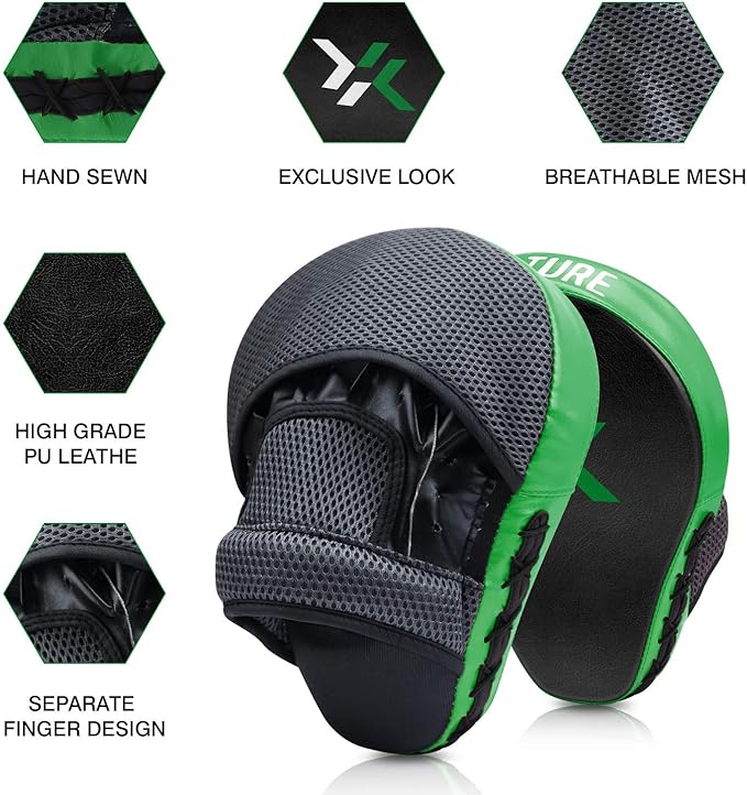 Boxing and MMA Punching Mitts - Hook & Jab Pads, Focus Punch Mitts, Target Focus Pads, and Kick Shield for Muay Thai Training-StrideForce Fitness