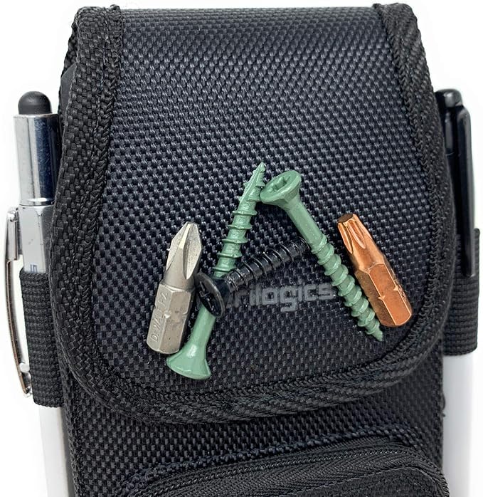 Perilogics Phone Holster with Magnetic Cover, Belt Clip Pouch Fits iPhone 17 Pro Max, 16 Pro Max, 16 Plus and Other Pro Max/Plus Models with Case Installed, with Zipper Storage & Card Pocket-StrideForce Fitness