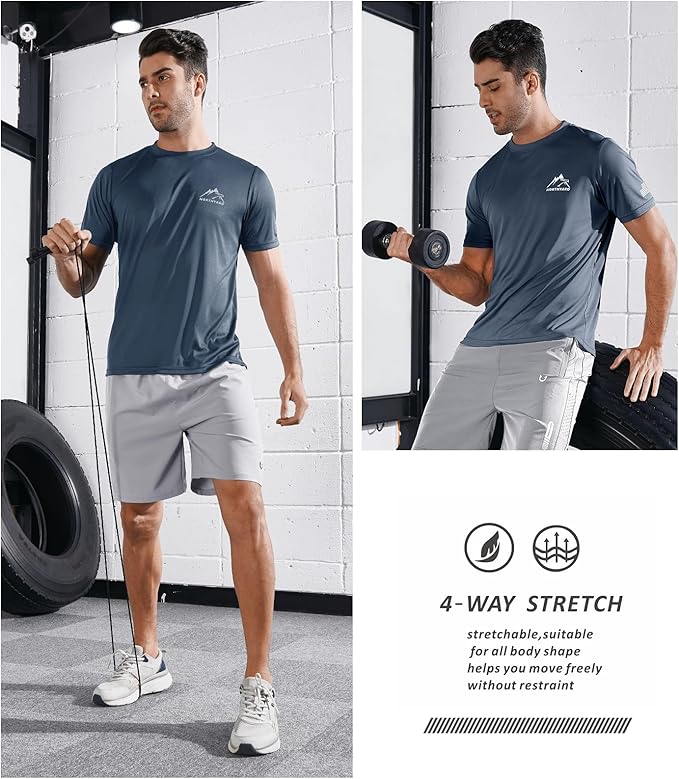 NORTHYARD Men's UPF 50+ Sun Protection Shirts Swim SPF UV Quick Dry Short Sleeve T-Shirts for Athletic Fishing Rash Guard-StrideForce Fitness