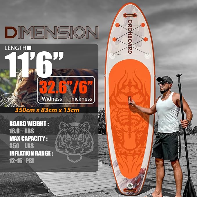 10’6/11’6 Inflatable Stand Up Paddle Board with Premium Paddleboards Accessories, Wide Stable Designed SUP Paddleboard for Adults & Youth.-StrideForce Fitness