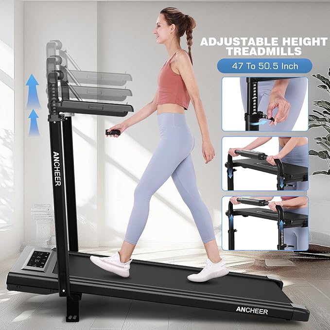 Walking Pad Treadmill with Desk Workstation,3.0 HP Foldable Treadmills with 12% Incline & Handle Bar,300lbs Capacity,2s Folding,Ultra-Quiet,Small/Compact Under Desk Treadmills for Home Ofiice-StrideForce Fitness