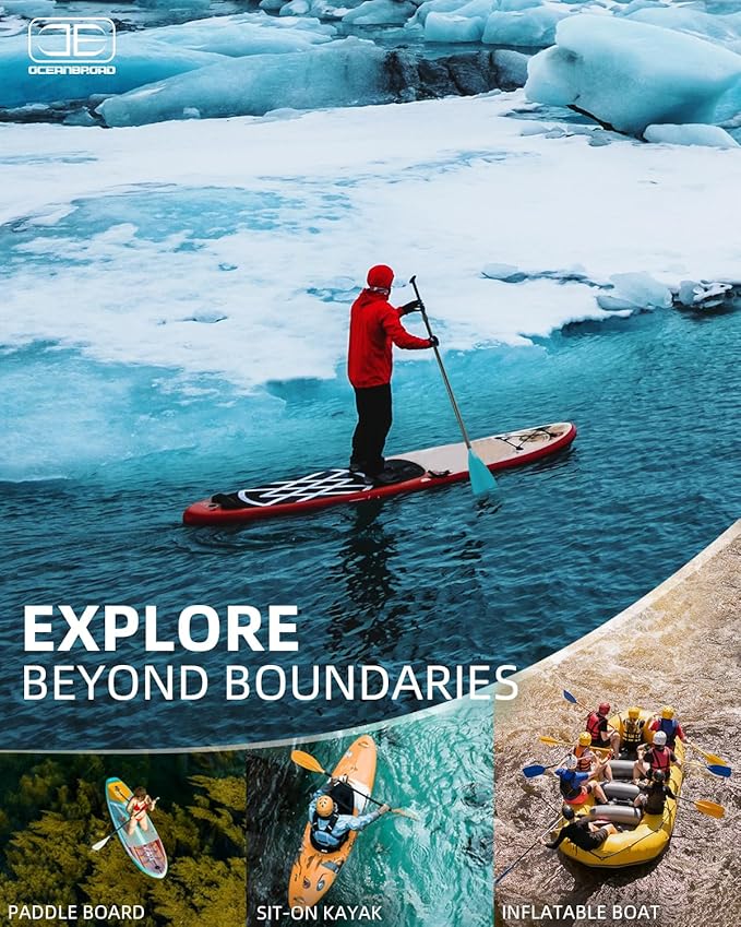 OCEANBROAD SUP Paddle - Adjustable Stand-Up Paddle for Paddleboard Kayak, Adjustable Aluminum Alloy Shaft with Reinforced Nylon Blades-StrideForce Fitness