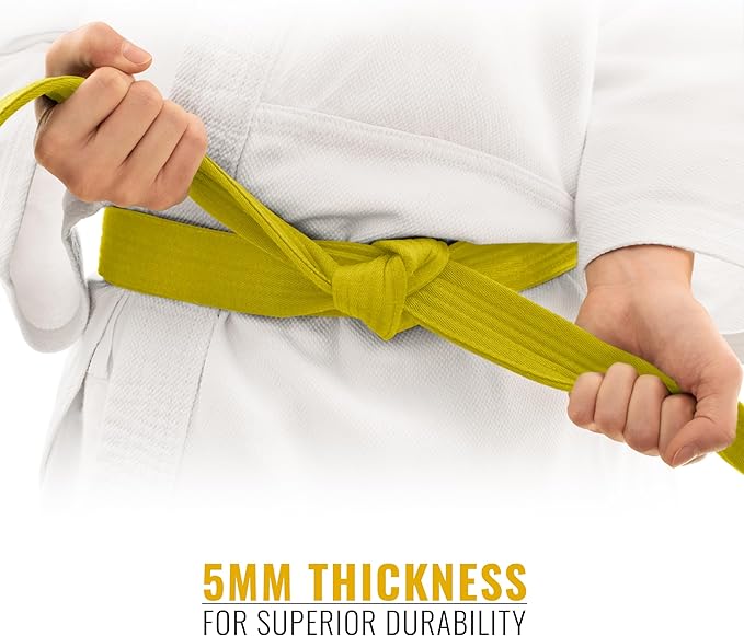 DXM SPORTS BJJ Jiu Jitsu Belt - Taekwondo Karate Belt - Martial Arts Uniform Ranking Judo Belt Double Stitched for Kids Adult-StrideForce Fitness