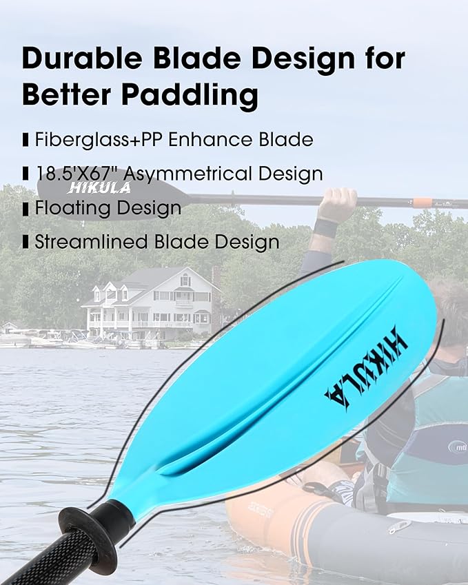 Adjustable Kayak Paddle with Carbon Shaft and PP Blade Available in 220-230/220-240/230-250cm Floating Lightweight Kayak Oars with Original Pattern-StrideForce Fitness