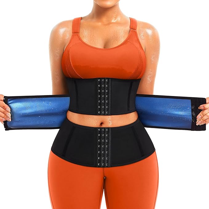 TrainingGirl Waist Trainer for Women Belly Working Out Trimmer Corset Sauna Sweat Belt Band Stomach Wrap Body Shaper Fajas-StrideForce Fitness