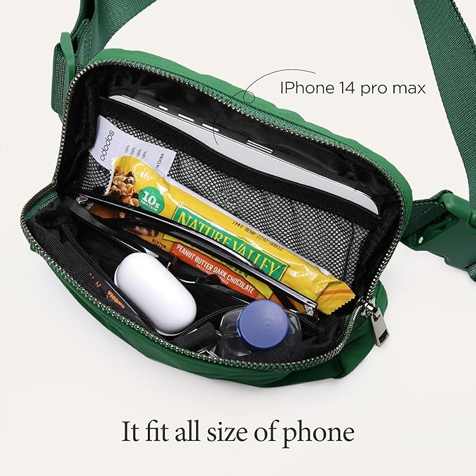 ODODOS Unisex Mini Belt Bag with Adjustable Strap Small Fanny Pack for Workout Running Traveling Hiking, Forest-StrideForce Fitness