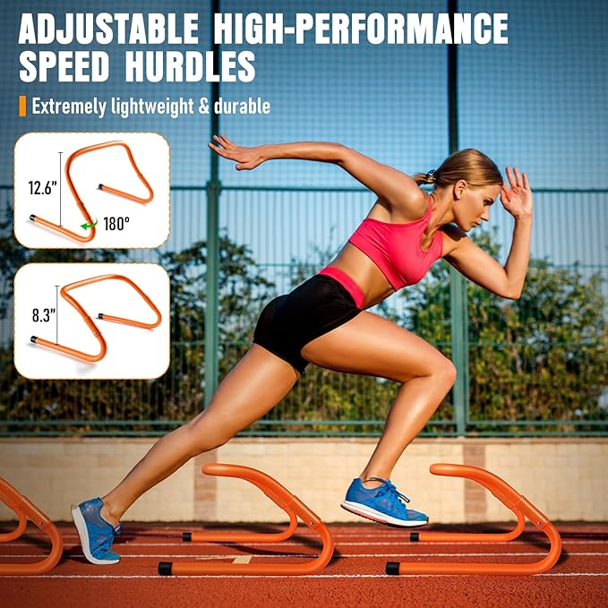 Agility Ladder, Speed Training Equipment Set, 20ft Agility Ladder, 12 Soccer Cones, 4 Hurdles, Jump Rope, Running Parachute, Basketball Football Soccer Training Equipment for Kids, Youth, Adults-StrideForce Fitness