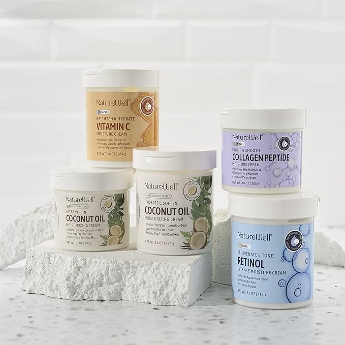 NATURE WELL Clinical Rejuvenate & Tone Retinol Intense Moisture Cream for Face, Body, & Hands, Anti-Aging, Targets Discoloration, Wrinkles, Sun Damage, Crepey, & Sagging Skin, 16 Oz-StrideForce Fitness