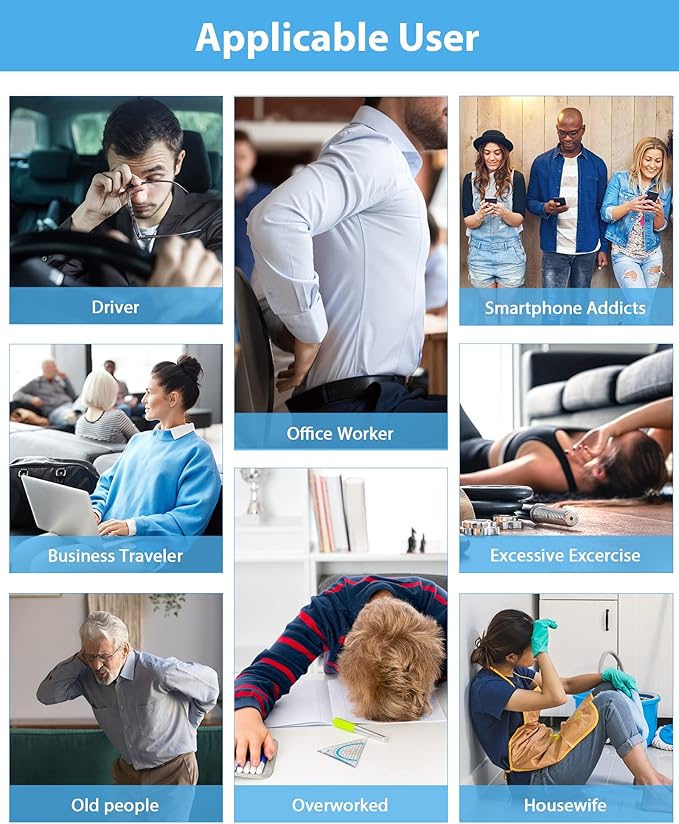 NURSAL 24 Modes TENS Unit Muscle Stimulator with Continuous Stimulation, Rechargeable Electronic Pulse Massager with 8 Pads for Back and Shoulder Pain Relief and Muscle Strength (Silver)-StrideForce Fitness