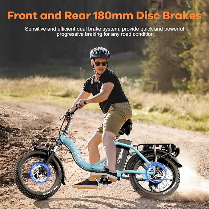 Foldable Electric Bike for Adults, Peak 1000W Brushless Motor 30MPH 70Miles City Commuter Ebike, 48V 20AH Lithium Battery, 20" Fat Tire 7-Speed E-Bicycle with Front Suspension Colourful LCD Display-StrideForce Fitness