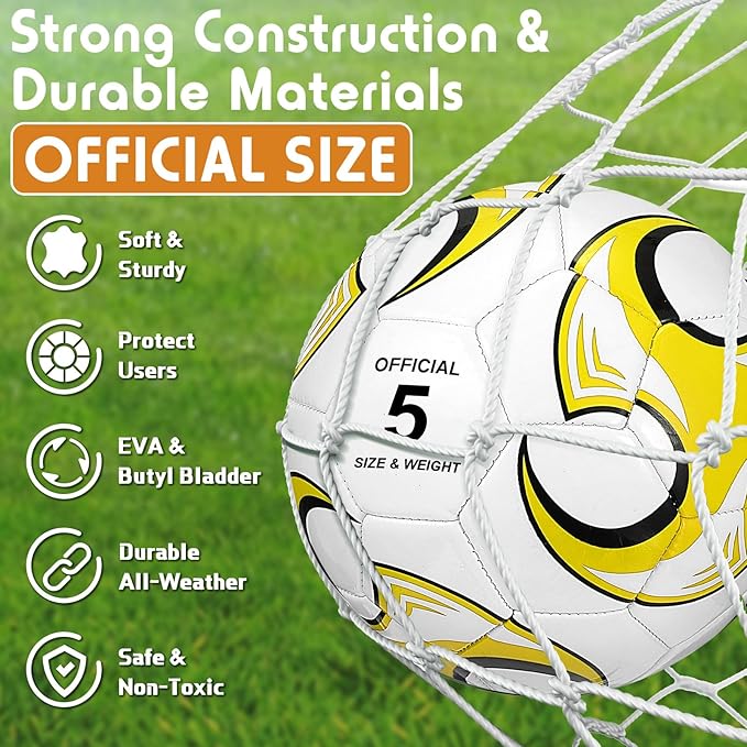 12 Pcs Soccer Balls for Teen Adult Bulk Deflated Soccer Ball with Pump Size 5 Indoor Outdoor Training Practice for School Sports Game Birthday Gifts Party Back to School-StrideForce Fitness