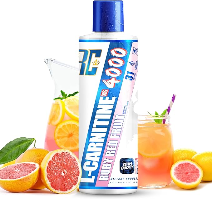 Ronnie Coleman Signature Series L Carnitine XS 4000 Liquid, Stimulant Free, Sugar Free, Zero Carbs, Lean Muscle Strength Support for Men & Women, 16 Oz (16 oz, Ruby Red Fruit (4000))-StrideForce Fitness