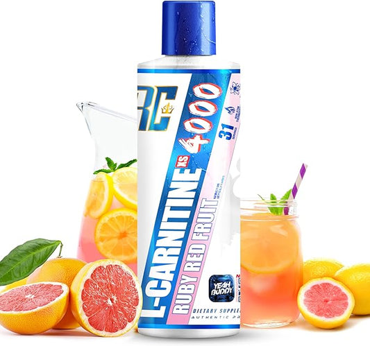 Ronnie Coleman Signature Series L Carnitine XS 4000 Liquid, Stimulant Free, Sugar Free, Zero Carbs, Lean Muscle Strength Support for Men & Women, 16 Oz (16 oz, Ruby Red Fruit (4000))-StrideForce Fitness