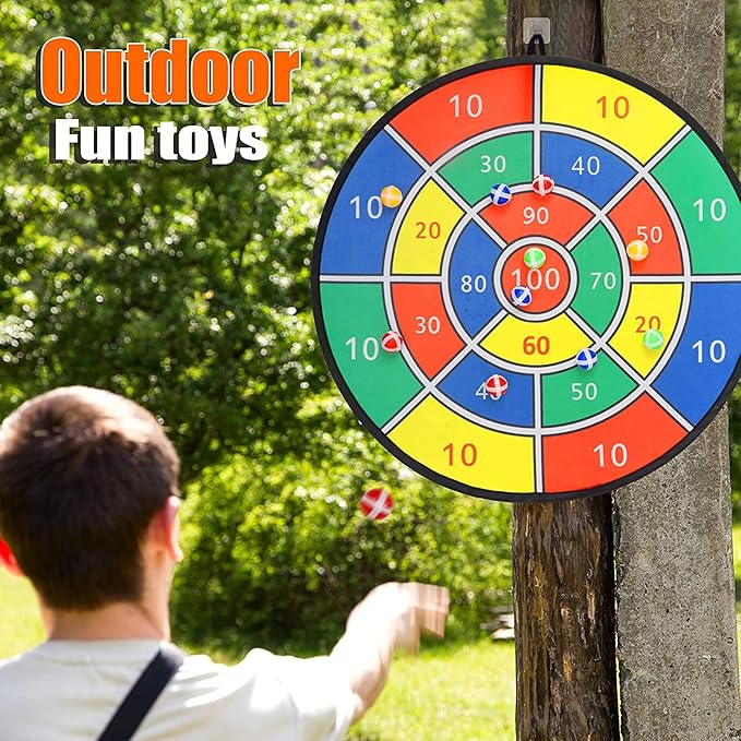 BooTaa 29" Large Dart Board for Kids, Kids Dart Board with Sticky Balls, Boys Toys, Indoor/Sport Outdoor Fun Party Play Game Toys, Birthday Gifts for 3 4 5 6 7 8 9 10 11 12 Year Old Boys Girls-StrideForce Fitness