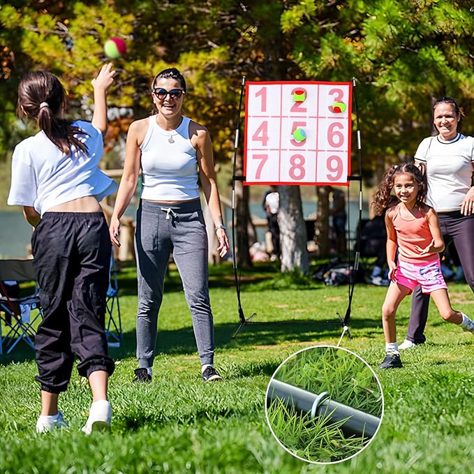 Dart Board for Kids, Kids Dart Board Set with Sticky Balls/Support Frame, Indoor/Sport Outdoor Fun Party Play Game,Easy Set Up and Included Carry Bag-StrideForce Fitness