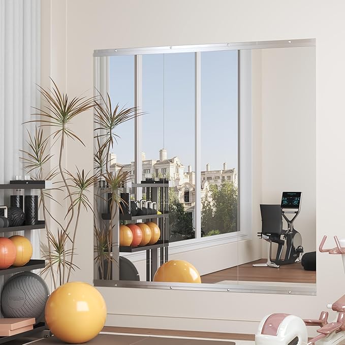 Hasipu Home Gym Mirror 51" L x 17" W - 3PCS Large Full Body Mirror for Yoga, Wall-Mounted Mirrors for Fitness, Garage, Dance Studio, 0.16in Tempered Glass Frameless-StrideForce Fitness