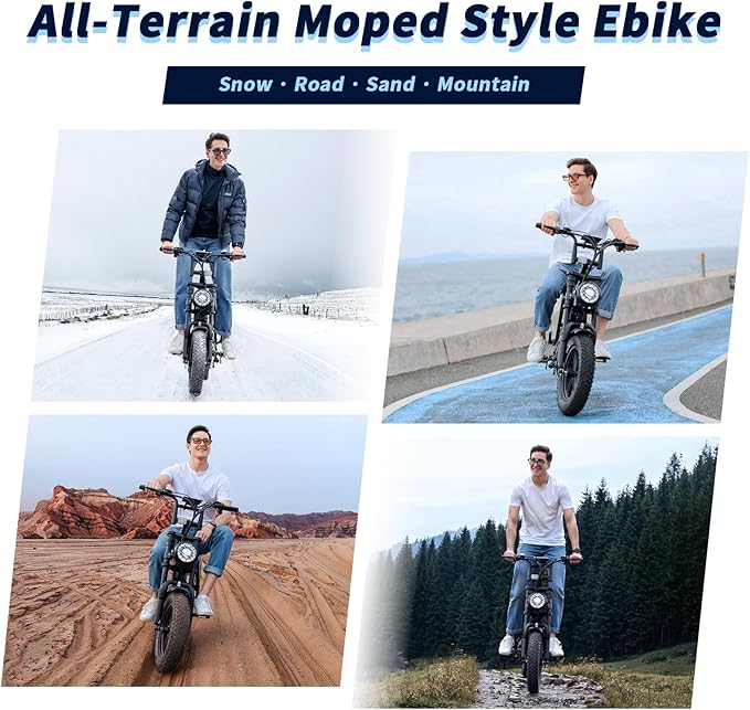 Electric Bike for Adults, Fat Tire EBike, 36V 10.4Ah Removable Battery, 500W Upgrade Motor, 20MPH Commuter Bike, V8 Mini Electric Bicycle for Mountains, Snow, Sand, Road-StrideForce Fitness