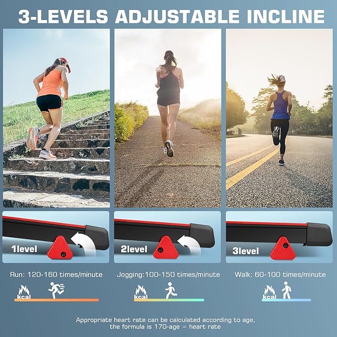 ANCHEER 2025 Premium Treadmill - 3.5HP Treadmills 350+ LBS Weight Capacity- 3-Level Incline, Foldable Design, Adjustable Height with Desk & Pulse Sensor - Perfect for Home Office & Family Workouts-StrideForce Fitness