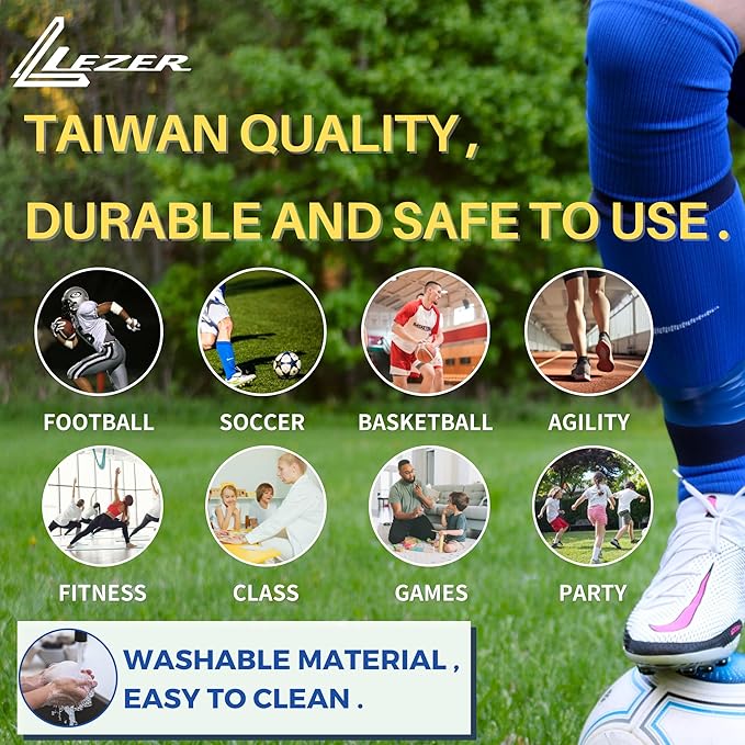 LEZER 6 Inch 8 Inch Flat Cones, Spot Markers, Soccer Cones, Field Court Markers, Sit Spots, Flat Discs, Soccer Training Equipment, Agility Practice, Football, Made in Taiwan-StrideForce Fitness