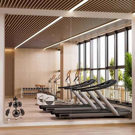 2PCS 75" X 47" Gym Mirror - Full Length Wall Mirror for Gyms, Dance Studios, Home and Yoga - Easy Installation, Ultra Light Shatterproof Nano Miorror Reduces 60% Commercial Insurance Costs, 5LB Each-StrideForce Fitness