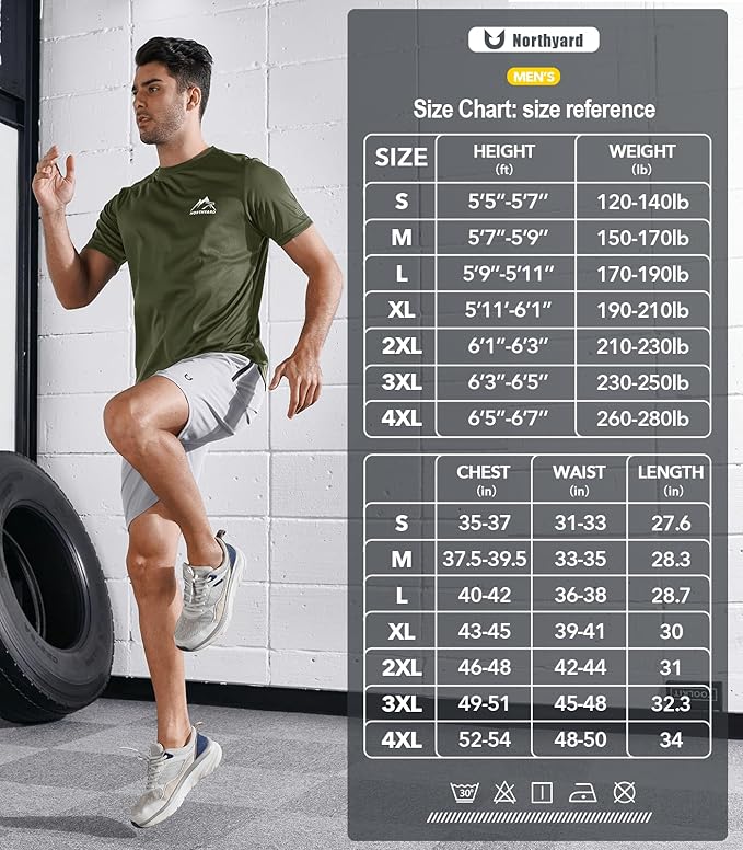 NORTHYARD Men's UPF 50+ Sun Protection Shirts Swim SPF UV Quick Dry Short Sleeve T-Shirts for Athletic Fishing Rash Guard-StrideForce Fitness