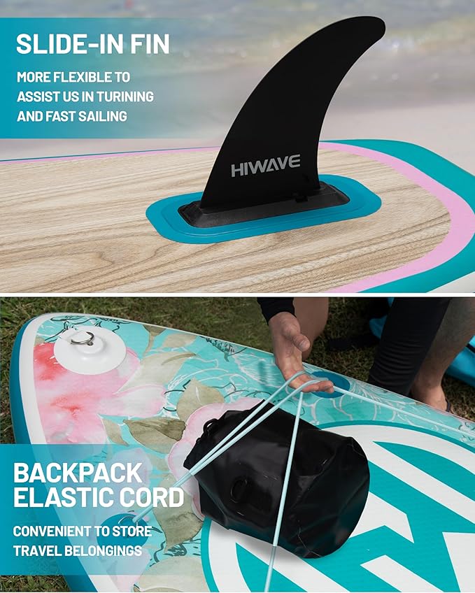 Inflatable Paddle Board 11 '* 34 "* 6" Extra Wide Sup Board, 420lb Capacity Paddle Board for Adults, Suitable for Sea and Lakes, 2+1Family Board-StrideForce Fitness