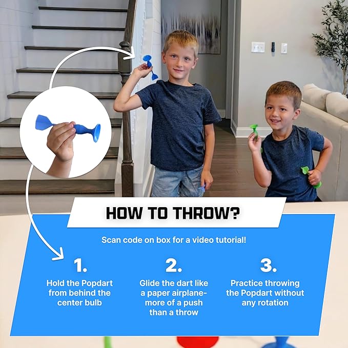 Popdarts Game Rookie Pack – Beginner-Friendly Suction Cup Dart Game for Kids, Families, and New Players | Indoor & Outdoor Target Toss Game | Fast Setup, Durable, Simple Rules, and Fun for All Ages!-StrideForce Fitness