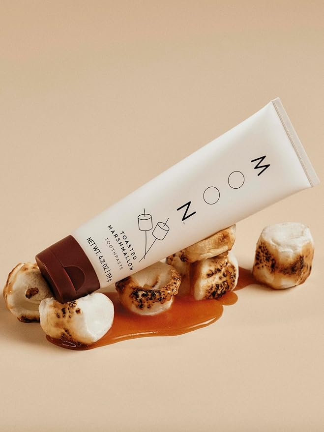 MOON Toothpaste, Toasted Marshmallow Flavor, 4.2 Oz, Plus Soft Bristle Toothbrush 2 Pack, No Fluoride or Sugar, Gentle on Enamel, Gums & Teeth, Whitening Toothpaste for Adults & Children 2 Years+