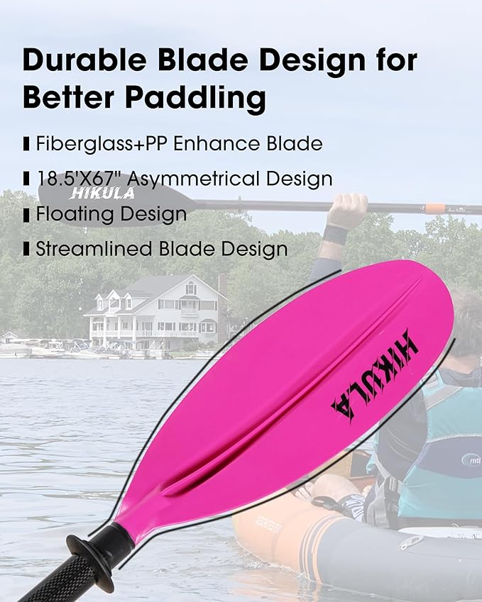 Adjustable Kayak Paddle with Carbon Shaft and PP Blade Available in 220-230/220-240/230-250cm Floating Lightweight Kayak Oars with Original Pattern-StrideForce Fitness