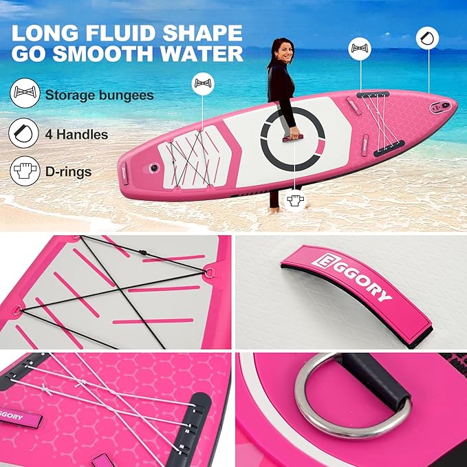 Inflatable Paddle Board,Stand Up Paddle Board Set, Extra Wide SUP Board with Removable Fin, Floating Paddle, Hand Pump, Waterproof Phone Pouch,Traveling Board-StrideForce Fitness
