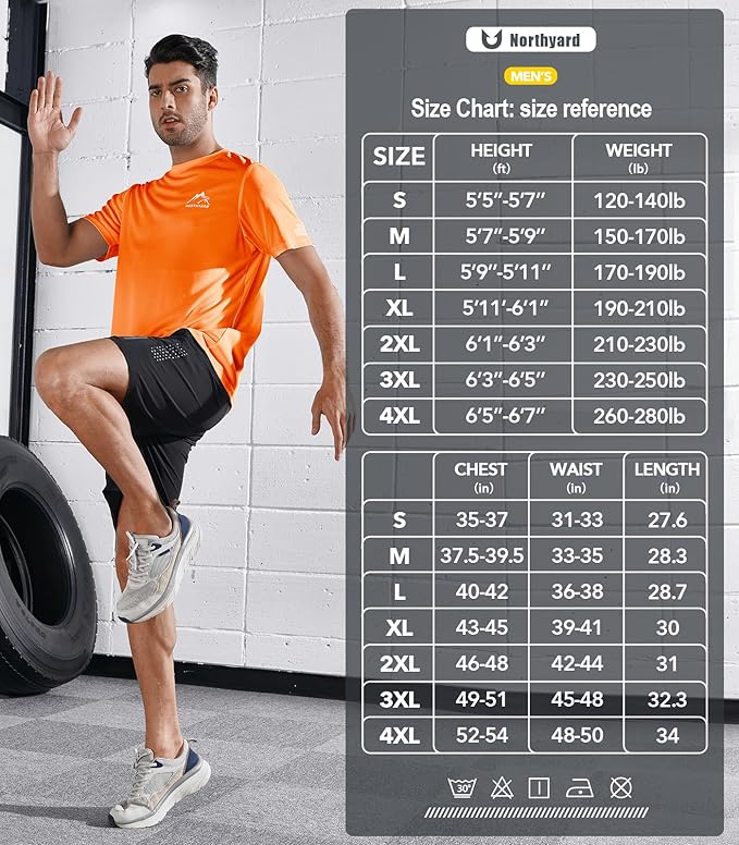 NORTHYARD Men's UPF 50+ Sun Protection Shirts Swim SPF UV Quick Dry Short Sleeve T-Shirts for Athletic Fishing Rash Guard-StrideForce Fitness