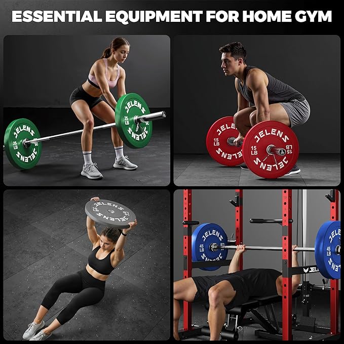 Olympic Barbell Weight Plates Set, 2-Inch Black/Colored Rubber Bumper Plate Weight Set for Strength Training and Weightlifting, Multiple Options-StrideForce Fitness