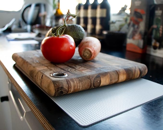 CatTongue Grips Non-Adhesive Anti-Slip Mat - Multi-Purpose Non-Slip Pad For Chefs & Home Cooks - Ideal Cutting Board Mat & Drawer Liner - Kitchen Essentials For Safety (Clear, 8” x 12”)