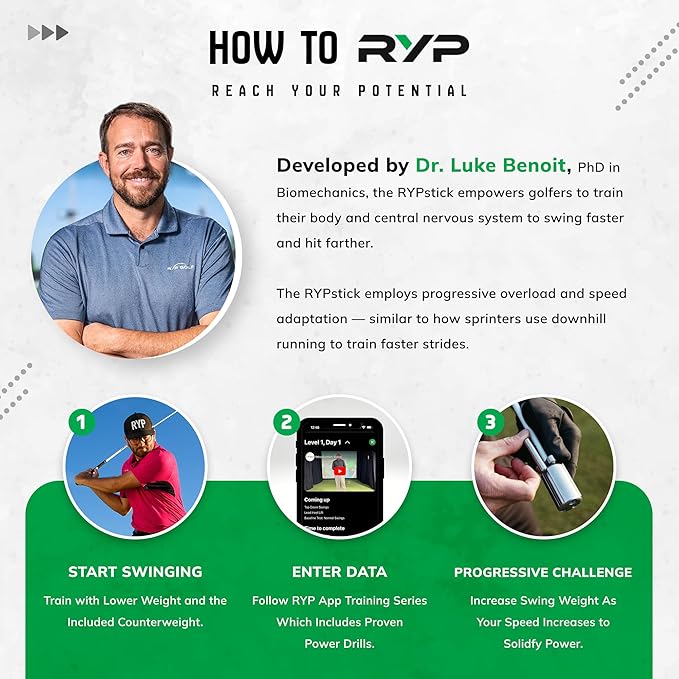 Rypstick | Golf Swing Trainer Device for Increased Distance - Golf Speed Trainer and Warmup Aid-StrideForce Fitness