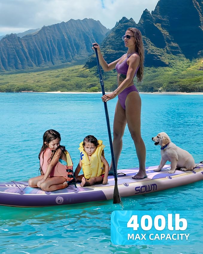 Inflatable Paddle Boards 11'x33'', Stand Up SUP Paddle Board Inflatable for Adults Youth, Extre Wide & Non-Slip Sup of All Skill Levels-StrideForce Fitness