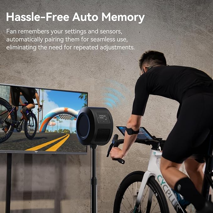 CYCPLUS Smart Indoor Cycling Fan, BLDC Motor Drive, 5 Speed Modes with Remote and APP Control, Low-Noise Bluetooth/ANT+ Cycling Fan for indoor Bike Trainers, Stationary/Spin Bikes, Cross Training-StrideForce Fitness