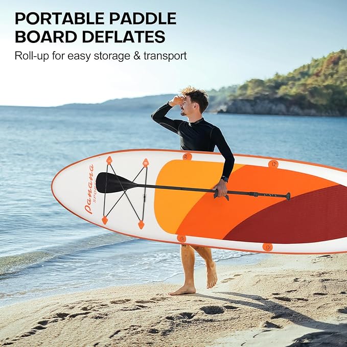 Panana Inflatable Stand Up Paddle Board, 10'x31 x6 SUP with Premium Paddle Board Accessories Kit, Anti-Slip EVA Deck for Adults Youth of All Skill Levels-StrideForce Fitness