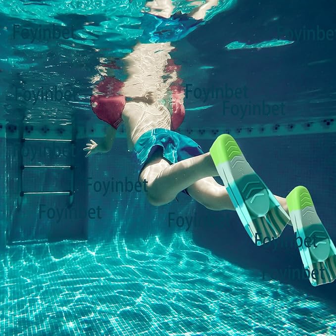 Kids Swim Fins,Short Kids Fins Youth Swimming Flippers for Lap Swimming Training for Children Girls Boys Beginners-StrideForce Fitness