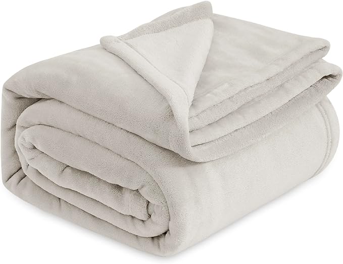 Bedsure Fleece Bed Blankets Full Size Linen - Soft Lightweight Plush Fuzzy Cozy Luxury Blanket Microfiber, 84x90 inches-StrideForce Fitness