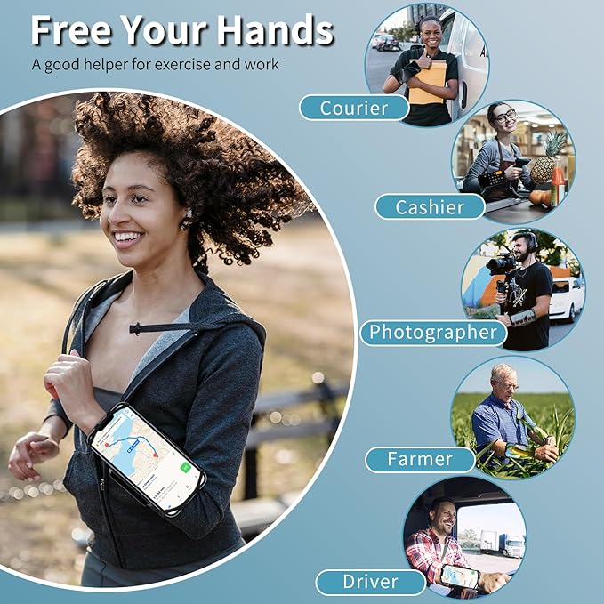 Wristband Phone Holder for Running,【360° Rotatable & Upgrade Anti-Drop】 Forearm Armband for iPhone 16/15/14/Pro/Mini/12/11/SE/XR XS,Fits All 4-6.5 Inch Smartphones (Black)-StrideForce Fitness