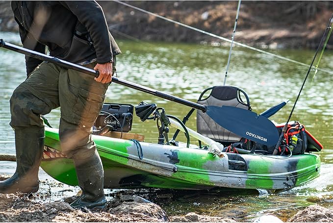 Angler Kayak Paddle with Fiberglass Shaft and Plastic Blade, Floating Adjustable Fihsing Kayak Oar, 220-240 cm/86-94", 240-260 cm/94-102", 260-280 cm/102-110"-StrideForce Fitness