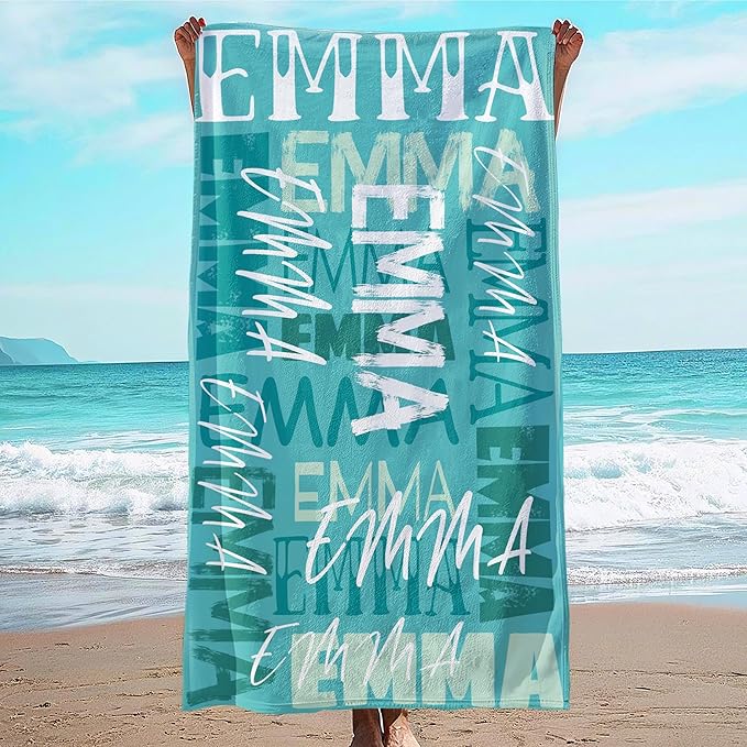 JML Personalized Beach Towel with Name, Custom Beach Towel with Name, Customized Microfiber Pool Towel, Quick Dry & Absorbent Swim Towel for Adult,Anniversary, Birthday, Summer Holiday,Vacation-StrideForce Fitness