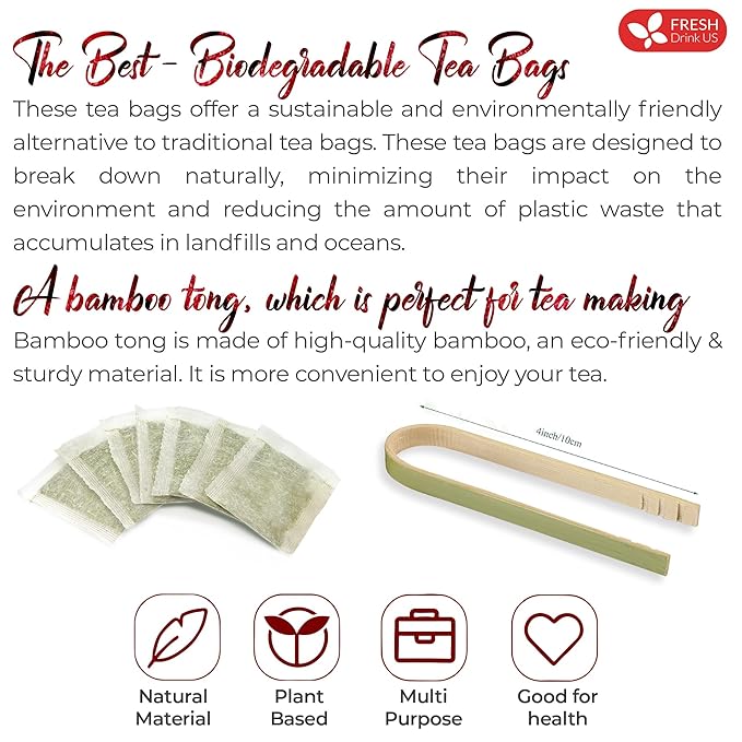 FreshDrinkUS Premium 30 Hibiscus Tea Bags, 100% Natural & Pure, Loose Flower Herbal Tea, No Sugar, Caffeine, Gluten, Vegan-StrideForce Fitness