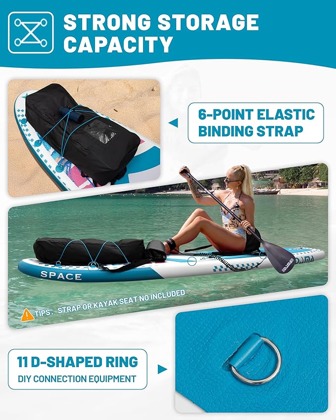 DAMA 11'*34"*6" Inflatable Paddle Board, Paddle Boards for Adults,Sup,Lightweight and Durable, Easy to Inflate, Versatile in Style, Fully Functional, Equipped w/High Grade Accessories.-StrideForce Fitness