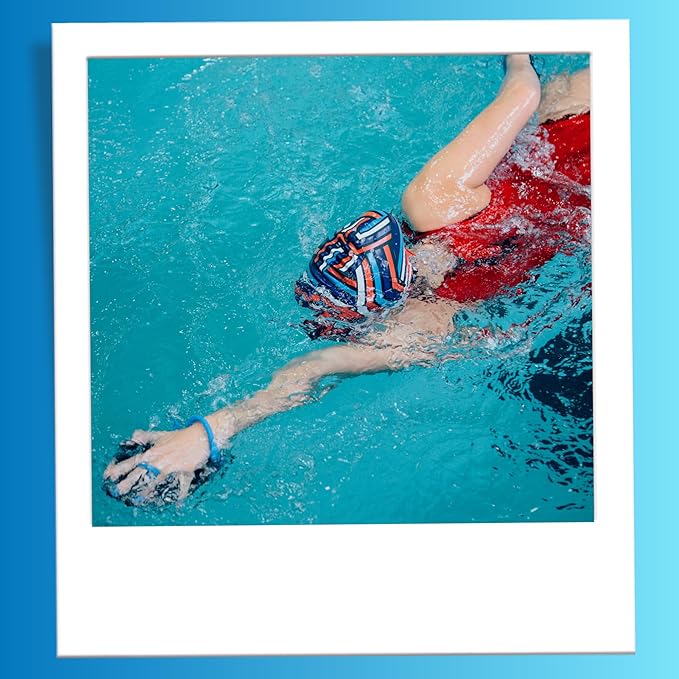 𝗦𝗽𝗼𝗿𝘁𝗶 Power Swim Paddles for Lap Swimming - Adjustable Straps - Lap Swimming Gears - Hand Paddles for Adults & Kids-StrideForce Fitness