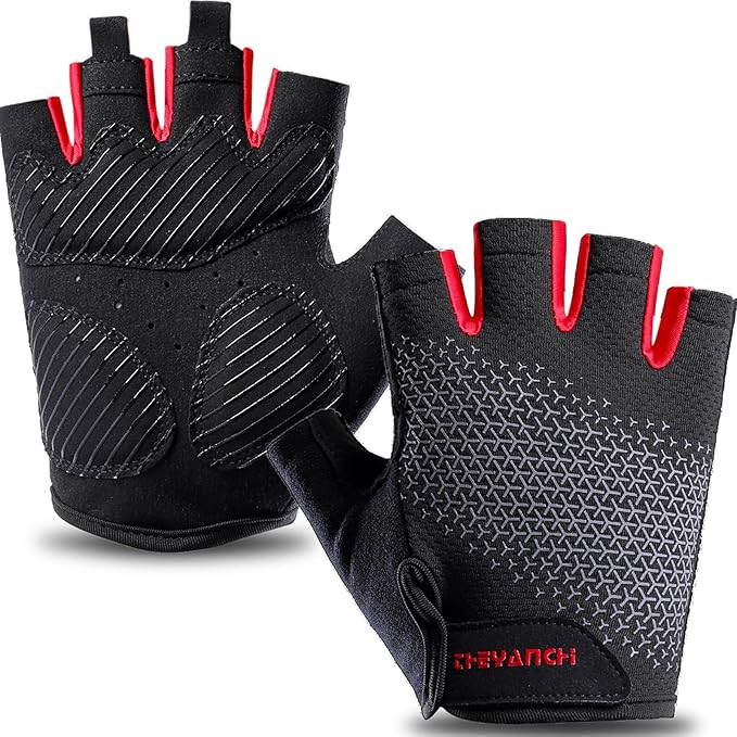 weiatas Cycling Gloves for Men Women Padded, Half Finger Road Mountain Bike Gloves, Shock-Absorbing Anti-Slip Breathable Sports Gloves for Bicycle Riding Motorcycle Rowing Gym-StrideForce Fitness